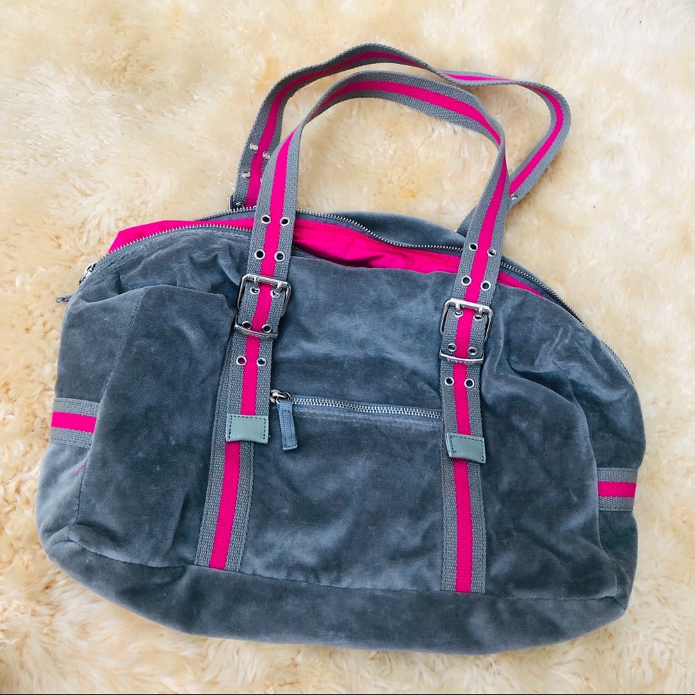 EXPRESS duffle style velour shoulder bag purse